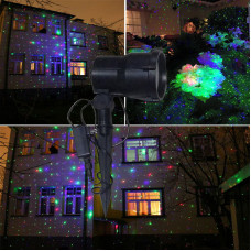 RGB laser garden meteor shower Christmas moving outdoor landscape lawn holiday stars motion projector light